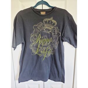 Vintage‎ Men's 16 18 Notorious BIG Biggie Black T Shirt Bigger Life Embroidered